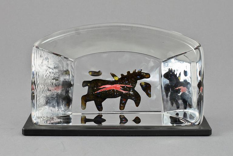 SKULPTUR, glas, Bertil Vallien, Kosta Boda, sign, 1900-tal.