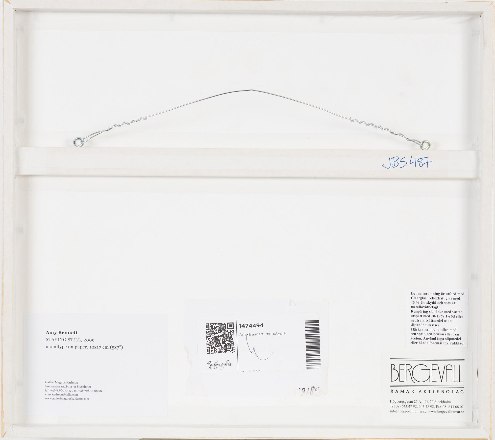 Amy Bennett, monotypi, 2009, signerad 1/1.