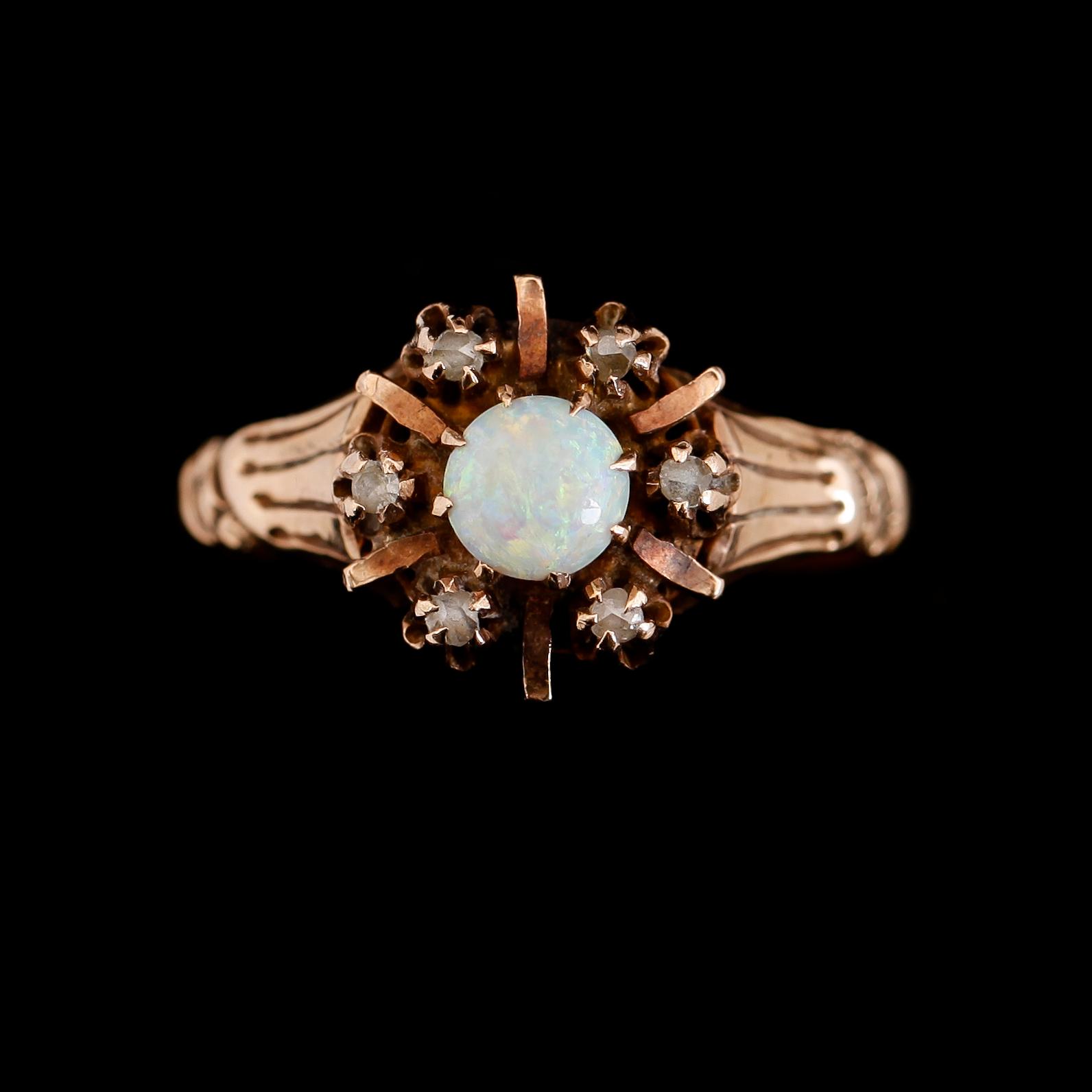 RINGAR, 4 st, bla 18 samt 23K guld, bla diamanter, opal och ametist.