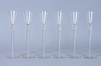 SPETSGLAS, 6 st, omkring sekelskiftet 1800/1900.