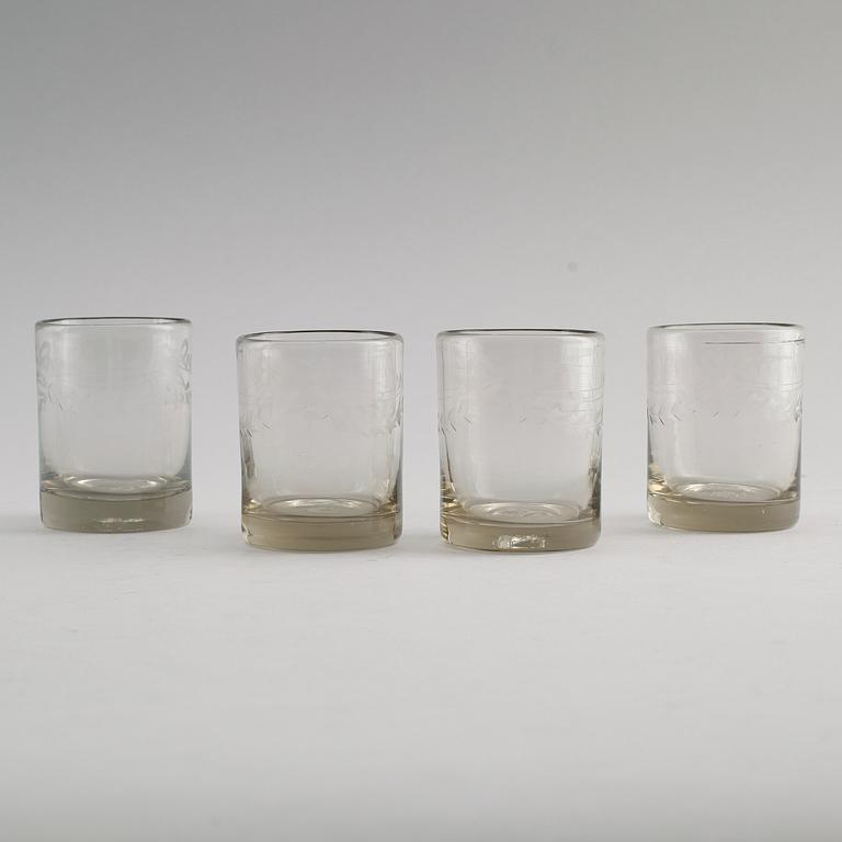 WHISKY/SELTERGLAS, 11 st, röktonat glas, "Antik", Reijmyre.