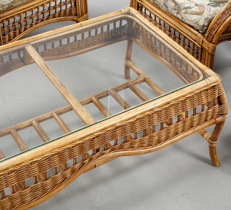 Four rattan furnitures from the second half of the 20th century.