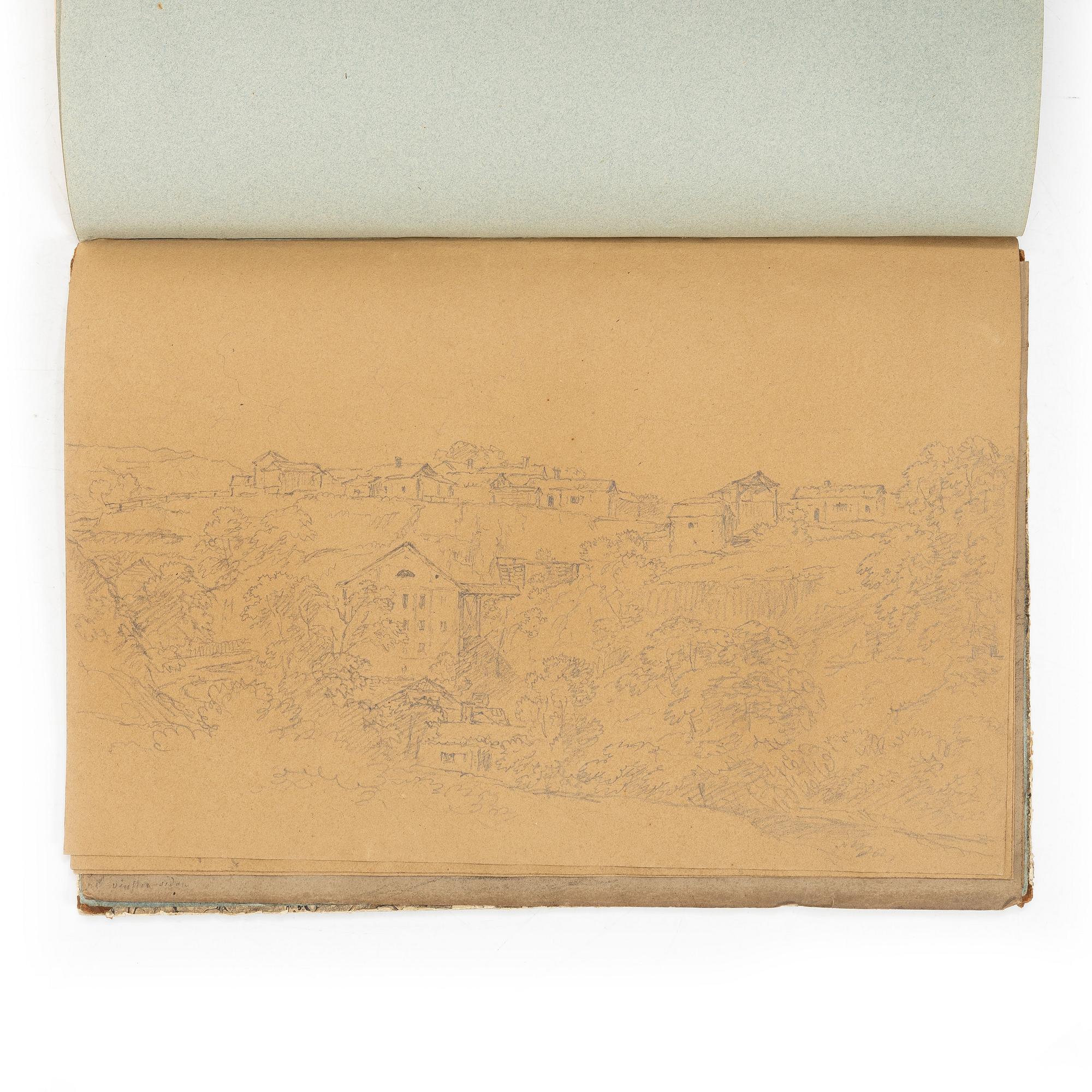 Carl Johan Fahlcrantz, Sketchbook with 28 topographical pencil drawings.