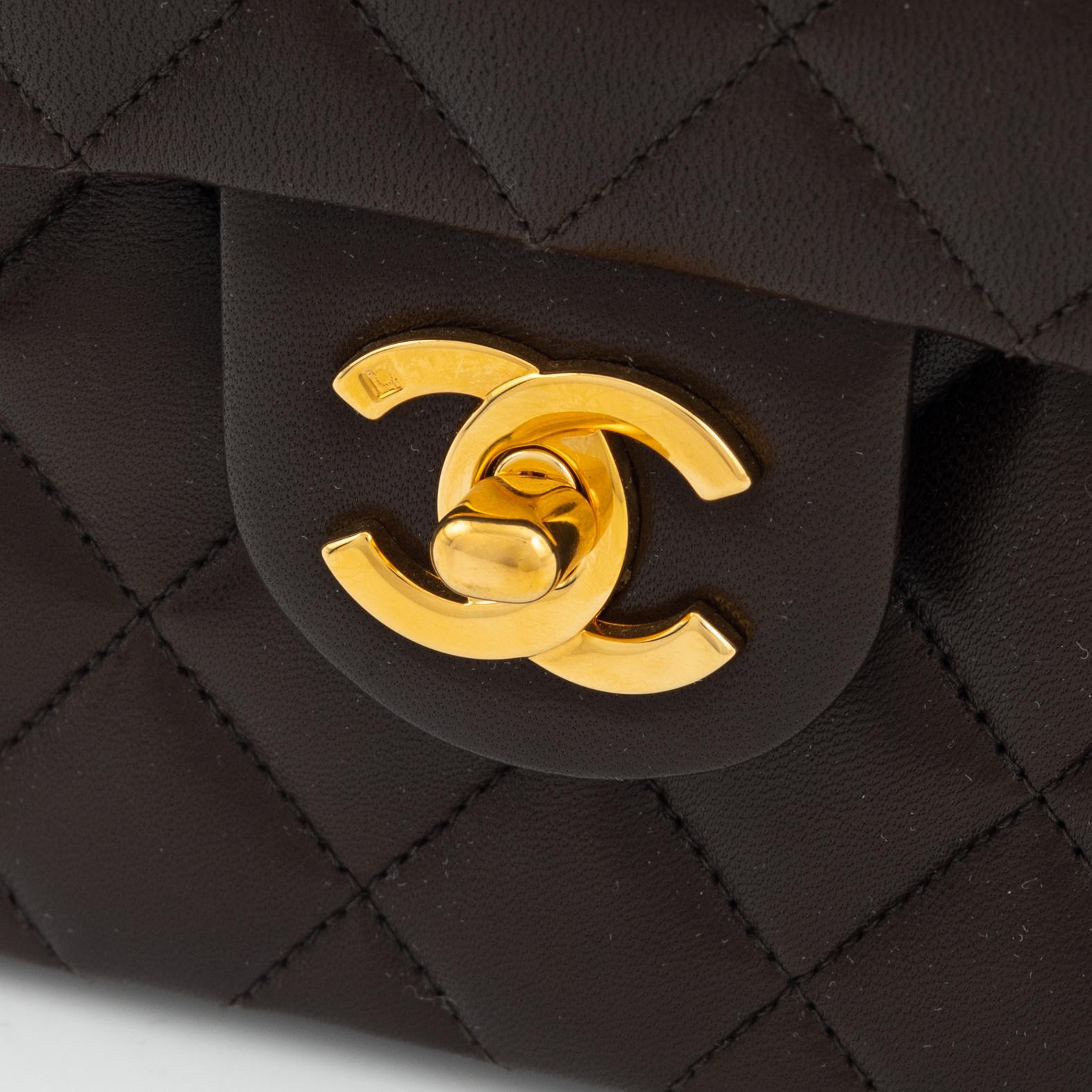 Chanel, A brown leather 'Mini Flap' bag, 1996-1997.