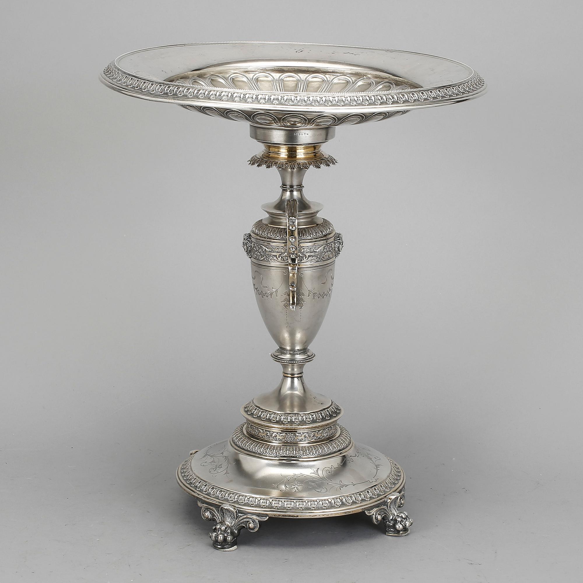 UPPSATSSKÅL, silver, firma Gustav Möllenborg, Stockholm, 1880.