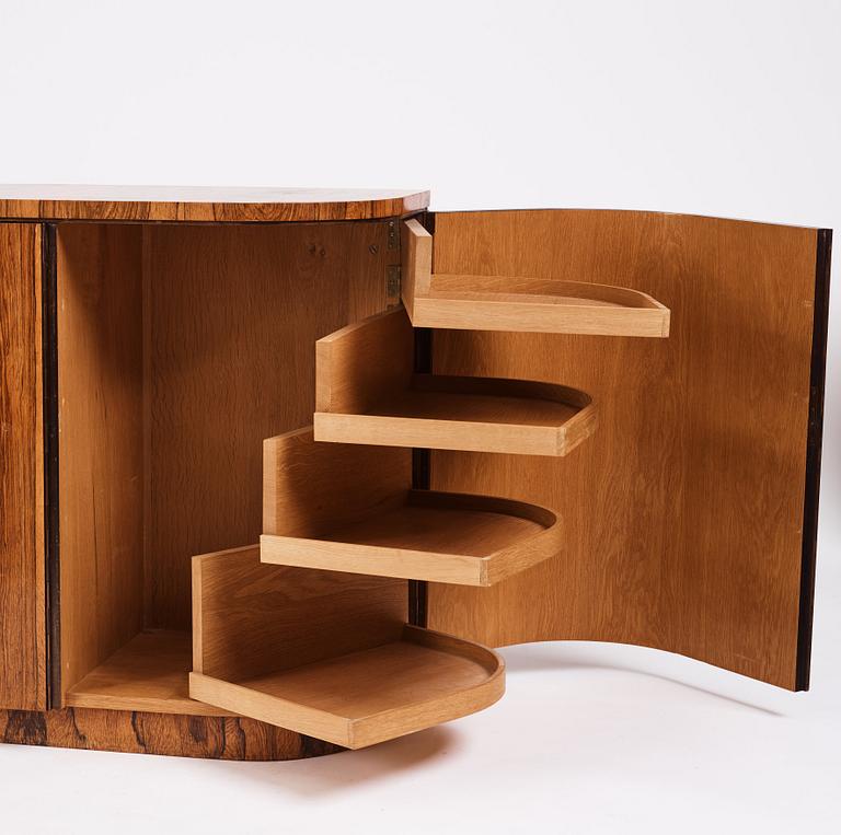 Greta Magnusson Grossman, a zebrano veneered sideboard, Firma Studio, Stockholm 1930s.