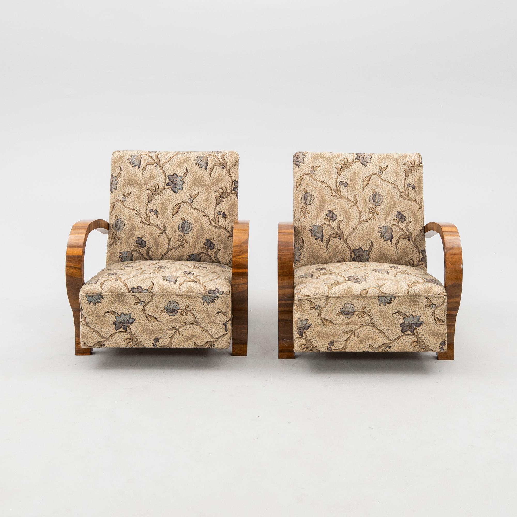 Fåtöljer ett par Art Deco 1900-talets första hälft.