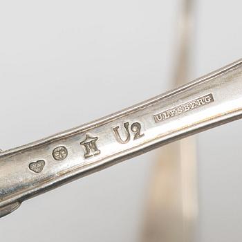 Matskedar, 17 st, silver, mestadels 1800-tal.