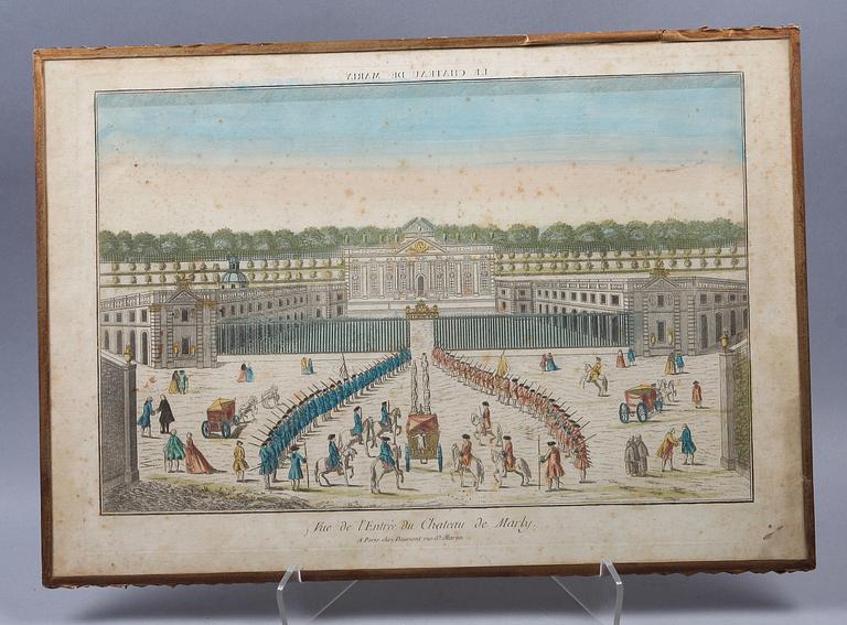 TITTSKÅPSBILDER, 2 st, Frankrike 1700-tal.