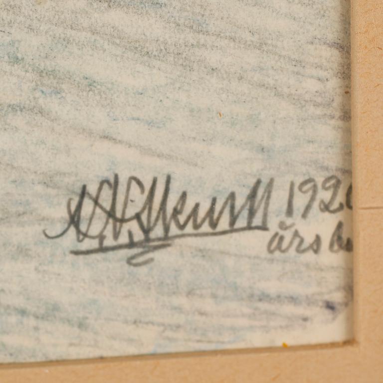 NILS NILSSON SKUM, blandteknik, signerad och daterad 1920.