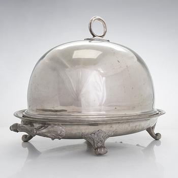 A plate food dome cover, James Dixon & Sons, Sheffield, England around the turn of the 20th century.
