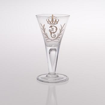 A SWEDISH GUSTAVIAN WINE GLAS, late 18th century.