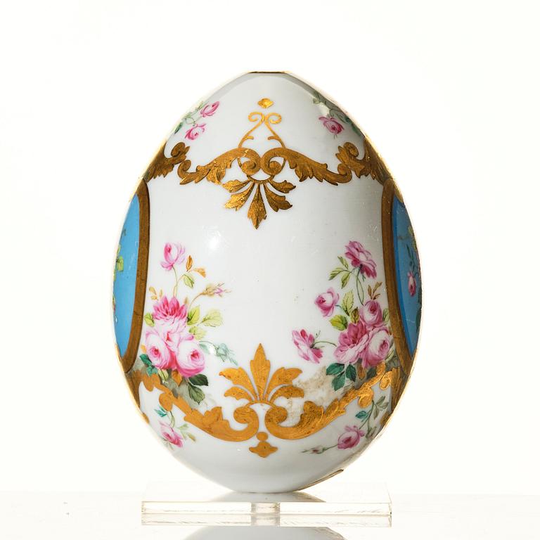 A Russian porcelain Easter Egg, 19th Century, presumably Imperial Porcelain Factory, St Petersburg.