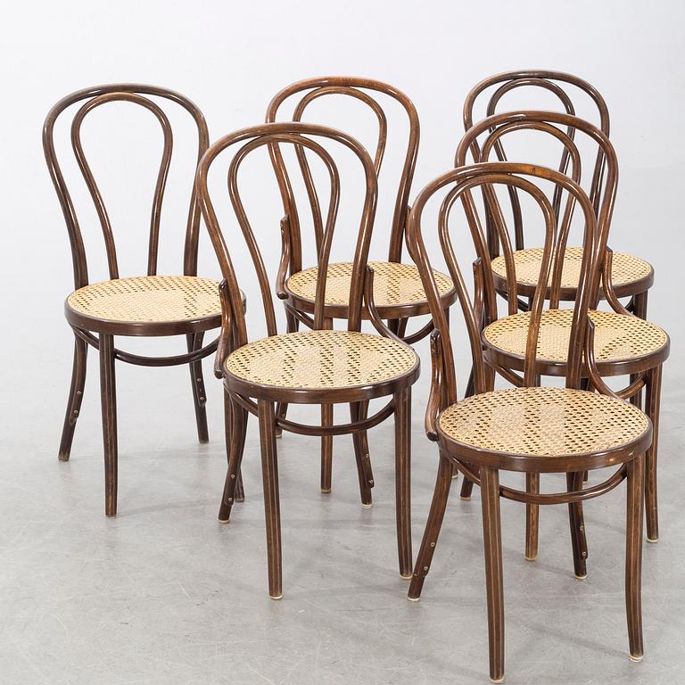 6 CHAIRS, Thonet-style, first half of the 20th century.