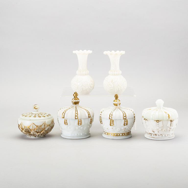 A set of six 20th century first half glass items from Murano, Venice Italy.