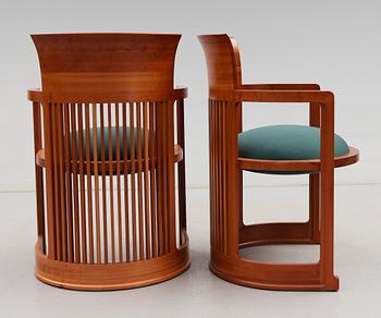 KARMSTOLAR, ett par, "Barell 606",  Frank Lloyd Wright, Cassina, Italien, 1986.