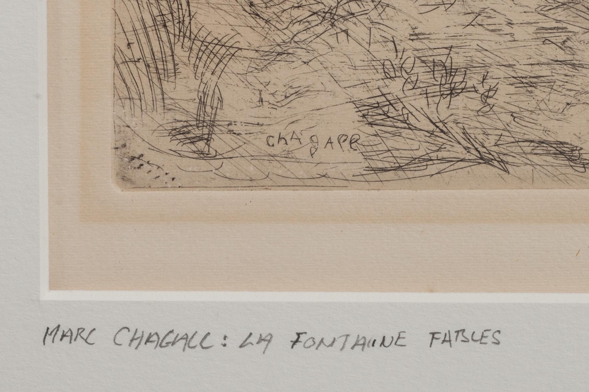 MARC CHAGALL, originaletsning. Signerad i plåten.