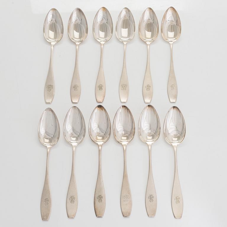 A 45 piece set of silver cutlery, Hämeenlinna, Turku, Vaasa, 1937-1963.