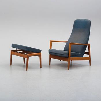 A 1950/60 easy chair and foot stool,  "Siesta" by Folke Ohlsson for Dux.
