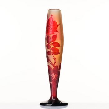 Emile Gallé, an Art Nouveau cameo glass vase, Nancy, France.
