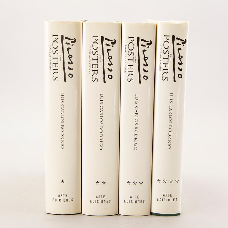 Böcker, 4 vol, "Picasso in his Posters", Luis Carols Rodrigos Arte Ediciones, Barcelona, 1992.