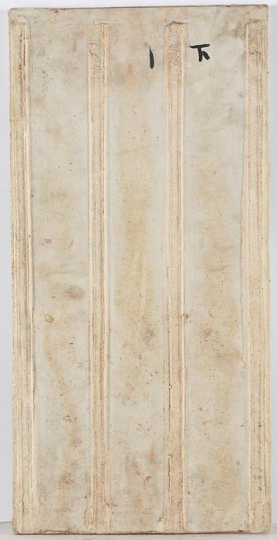 A set with four Chinese porcelain panels with a wooden frame, first half of 20th century.