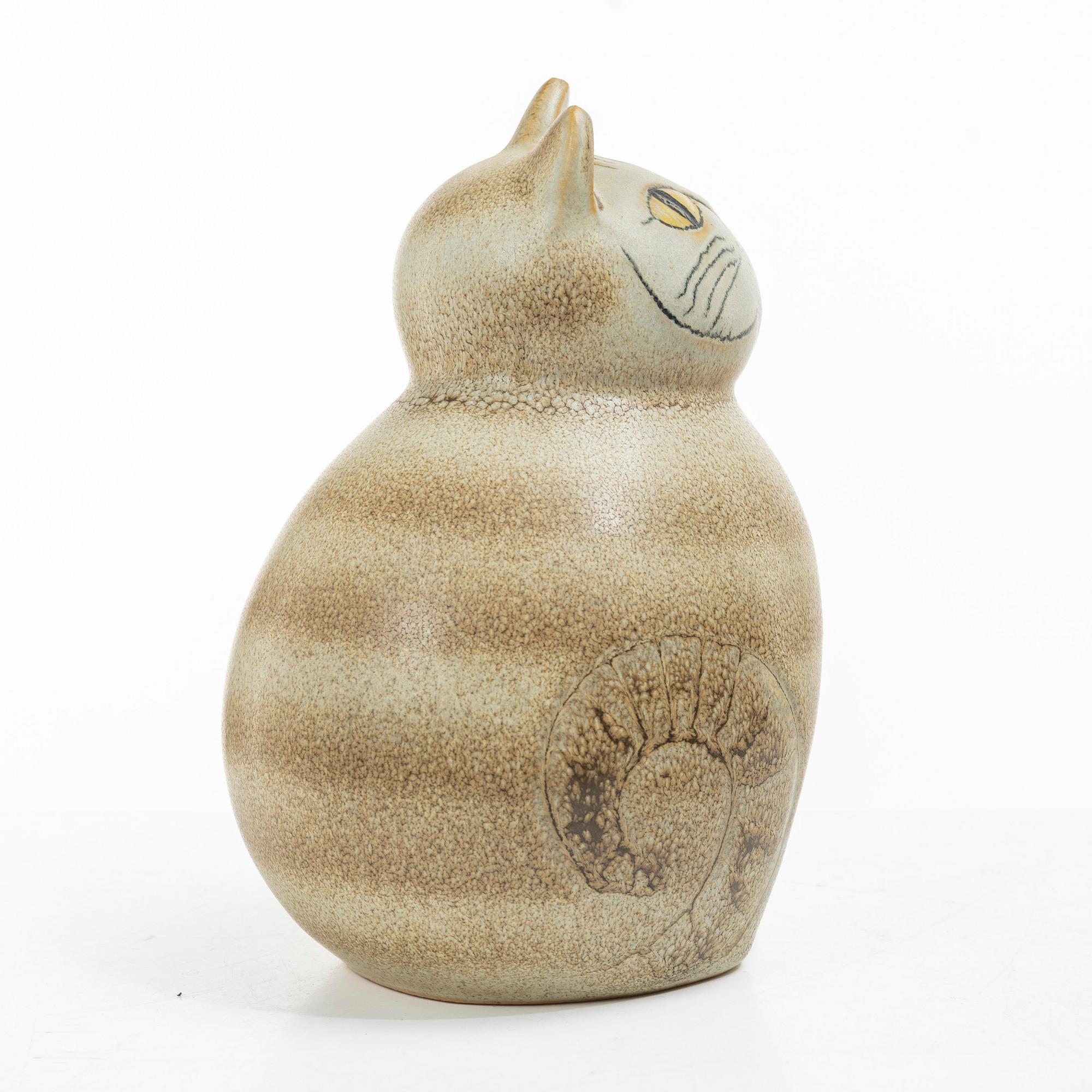 Lisa Larson, a figurine of a cat, K-studion, Gustavsberg.