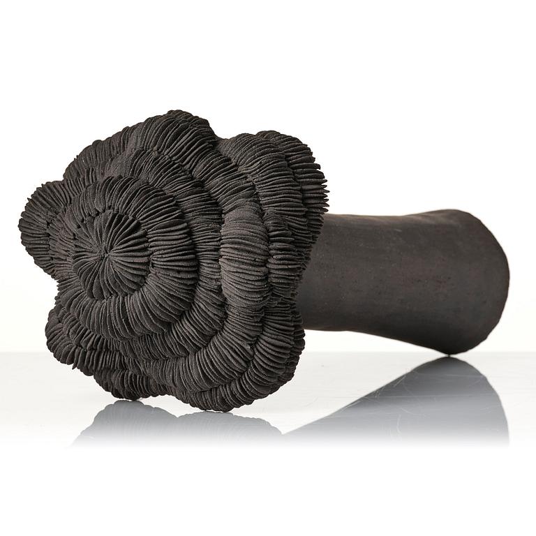 Carl Richard Söderström, a black stoneware sculpture 'Young Tree', his own workshop, Stockholm 2013.