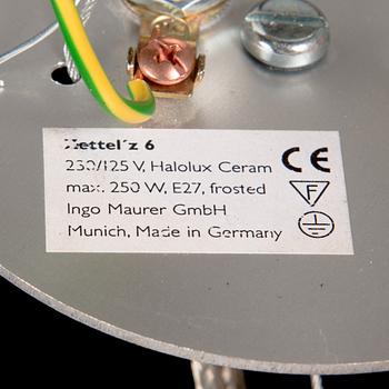 Ingo Maurer, a 21st century German 'Zettel 6' pendant light.