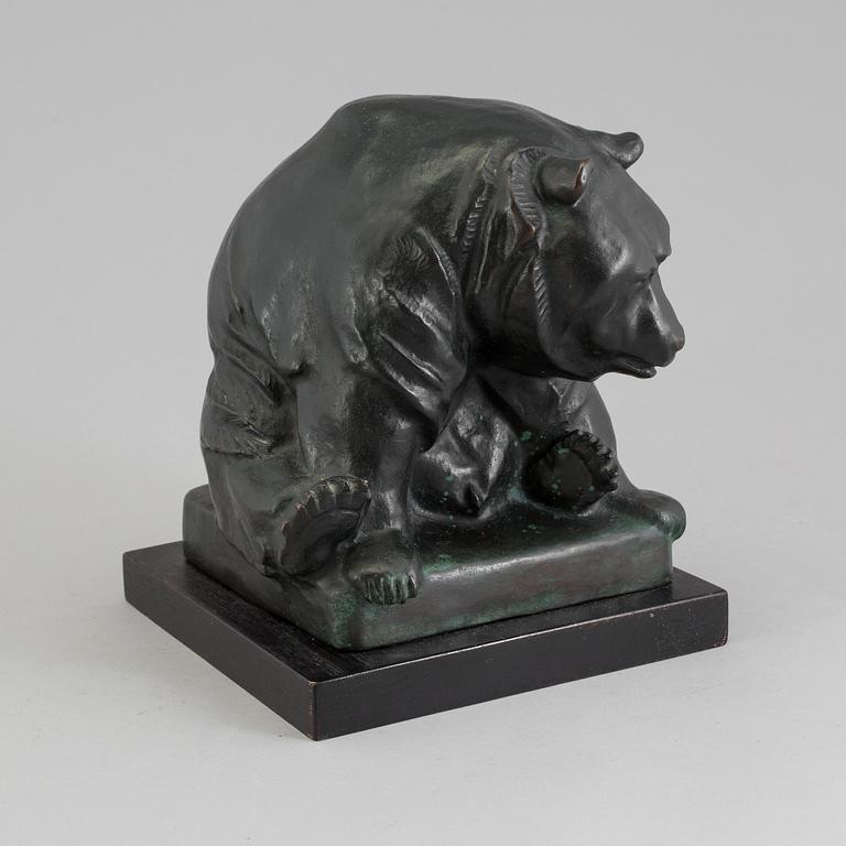 A bronze sculpture by Carl Fagerberg, signed. Herman Bergman.