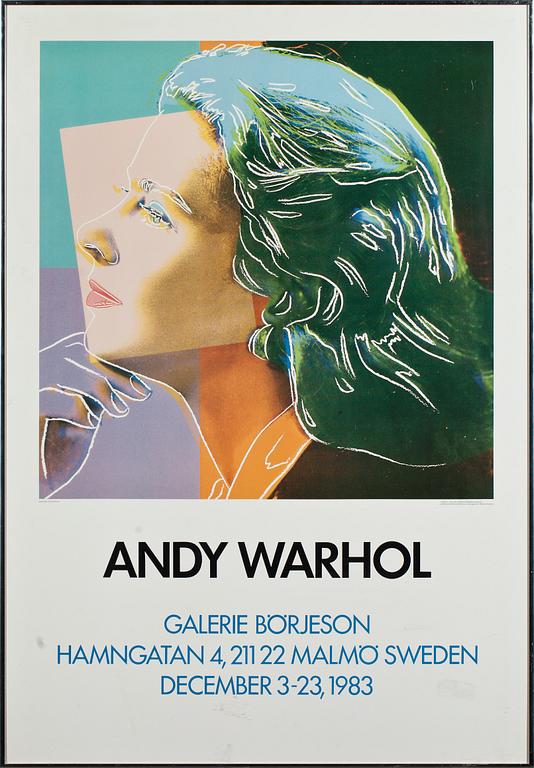 ANDY WARHOL, efter, affischer, 3 st, Galerie Börjeson 1983.
"Portraits of Ingrid Bergman".