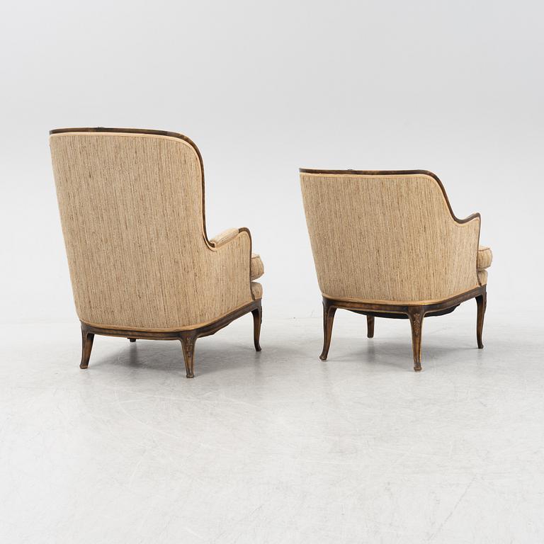 Axel Einar Hjorth, specialbeställda fåtöljer 2 st., "Du Barry", Nordiska Kompaniet, 1928.