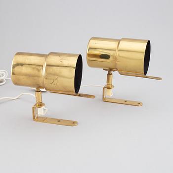 Hans-Agne Jakobsson, a pair of brass wall lights.