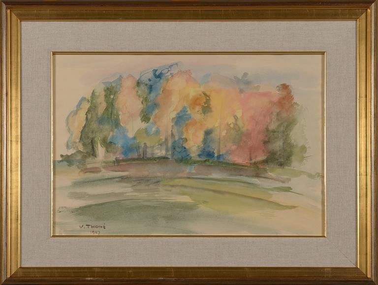 Verner Thomé, watercolour, signed and dated -47.