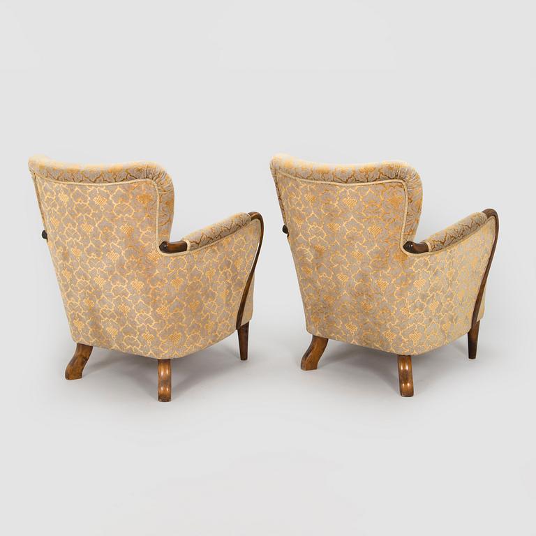 Birger Hahl, soffa samt fåtöljer, ett par, Haimi Oy 1946.