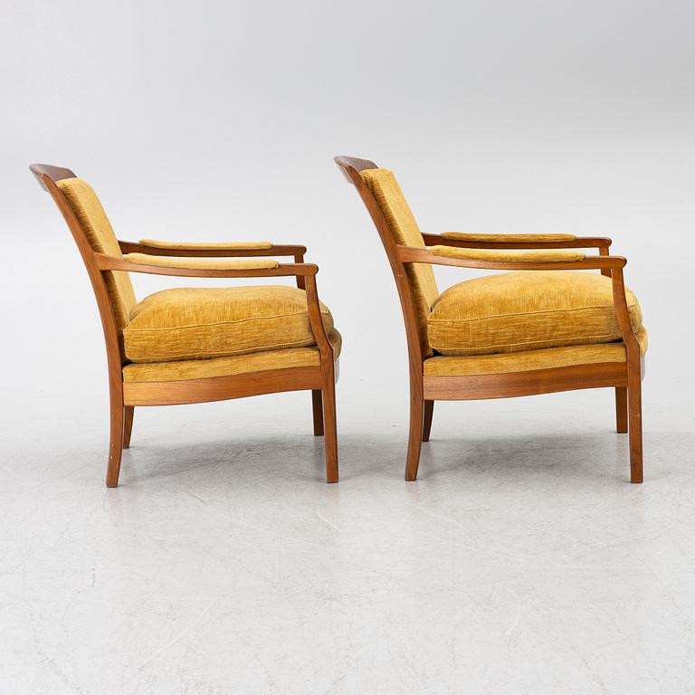 Kerstin Hörlin-Holmquist, a pair of 'Famnen' armchairs, Sweden, second half of the 20th century.