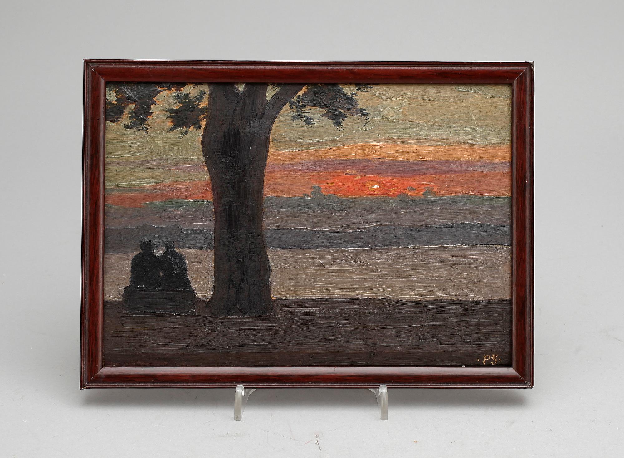 PELLE SWEDLUND, olja på pannå, monogramsign.