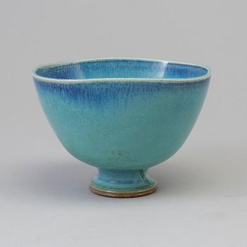 A mid 20th century signed stoneware bowl by Berndt Friberg, Gustavsberg studio.