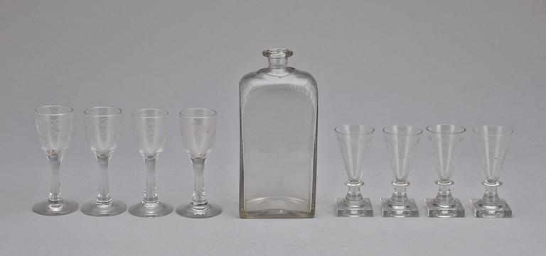 PARTI GLAS, 9 delar, 1800-tal.