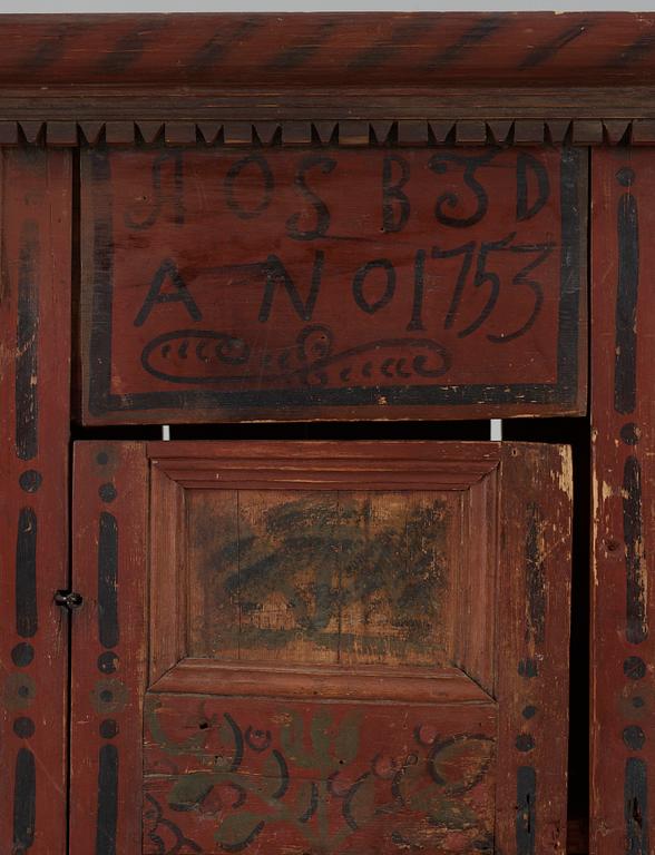 SKÅP, allmoge, daterat 1753.