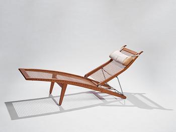 Hans J. Wegner, an oak lounge chair model "JH 524", Johannes Hansen, Copenhagen.