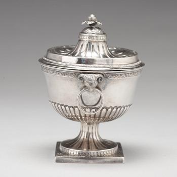 Sockerskål, okänd mästare, silver, Köpenhamn 1790.