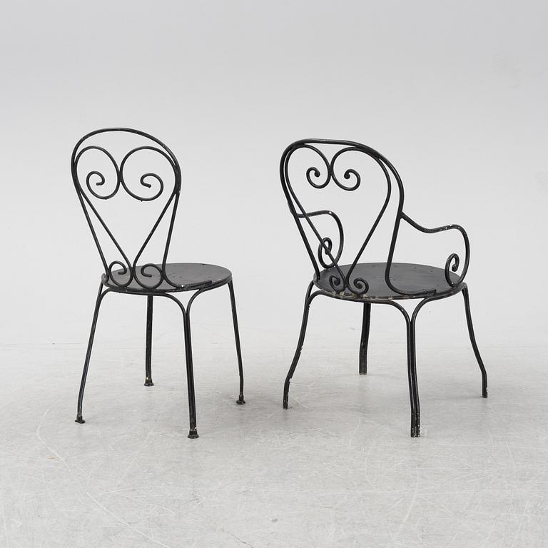 Trädgårdsstolar, 4 + 3 st, 1900-talets mitt/första hälft.