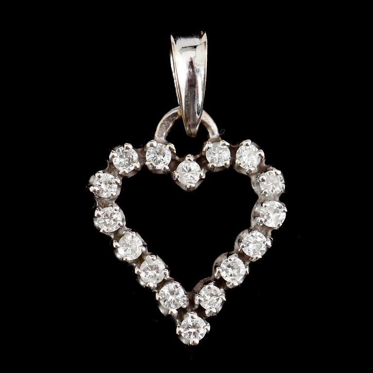 HÄNGE, 18 k vitguld med briljantslipade diamanter.