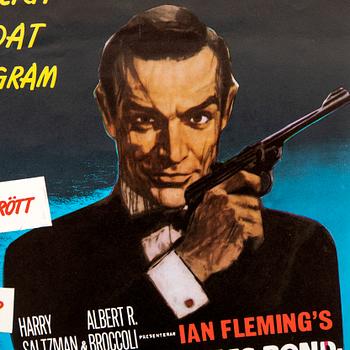Filmaffisch James Bond Festival Tryckeri ab Småland Jönköping 1974.