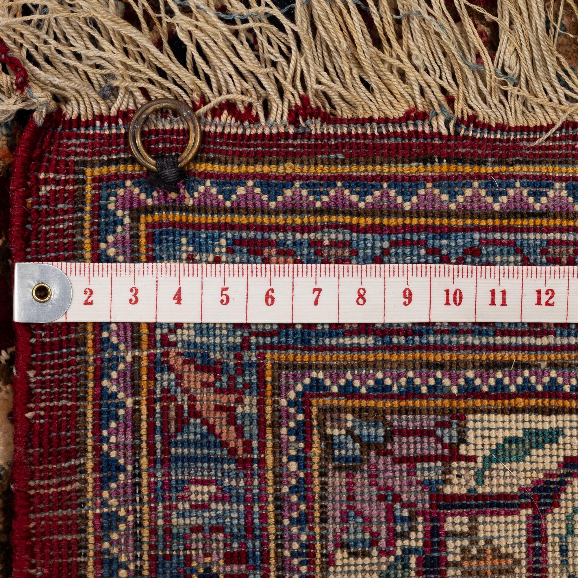 A semi-antique silk Kashan, central Persia, c. 210 x 140 cm.