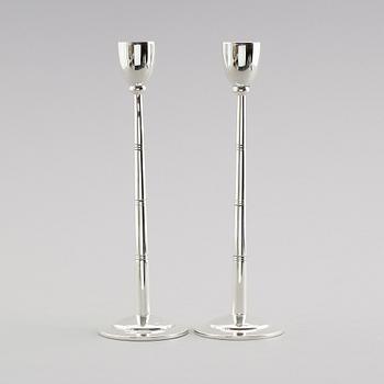 LJUSSTAKAR, 1 par, silver, 1900-talets första hälft.