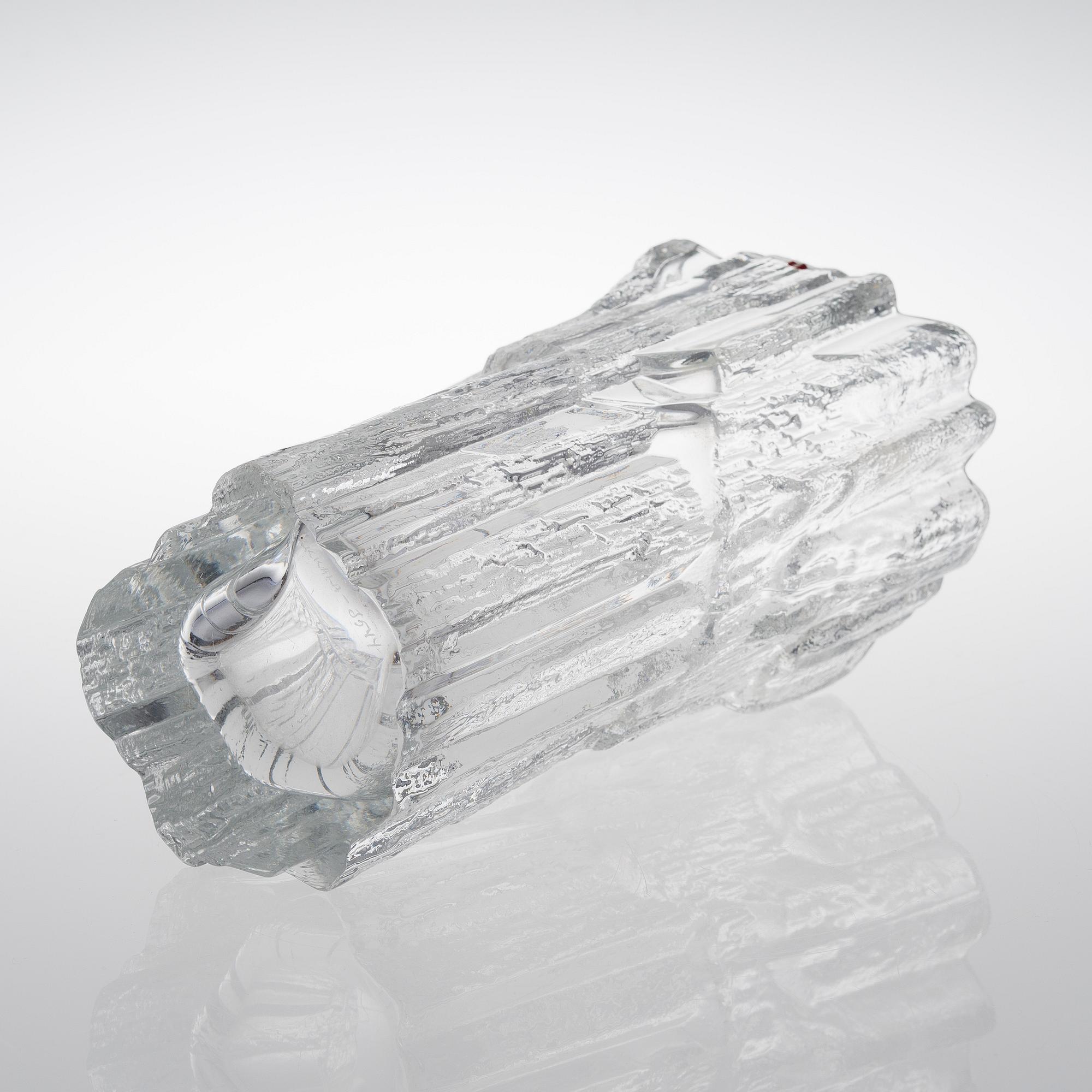 A 'Marmora' glass vase signed Tapio Wirkkala 3544. Iittala. Designed in 1967.