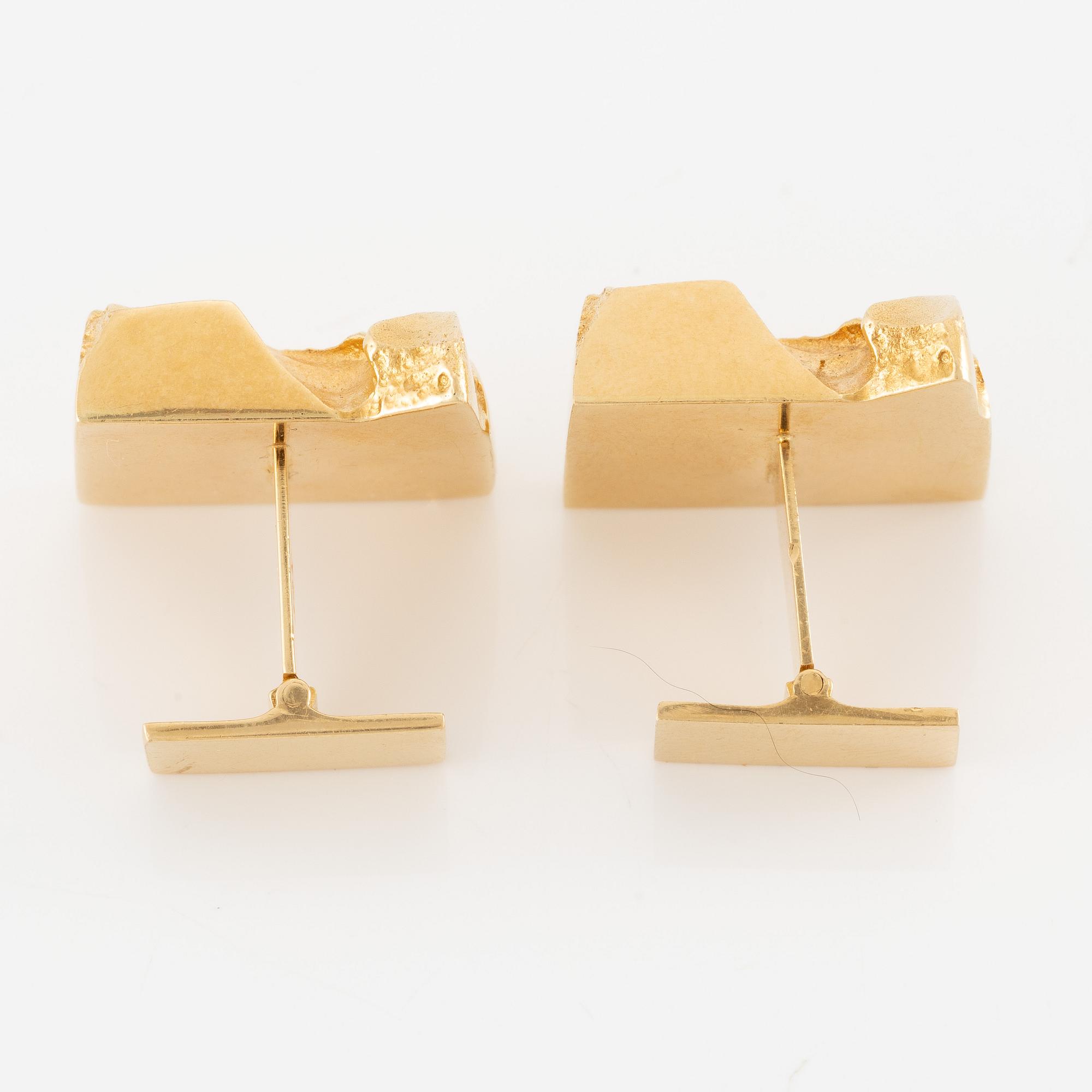 Lapponia, a pair of cufflinks, 18K gold, Finland 1976.