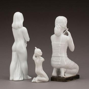 FIGURINER, 3 delar, porslin, Rörstrand.